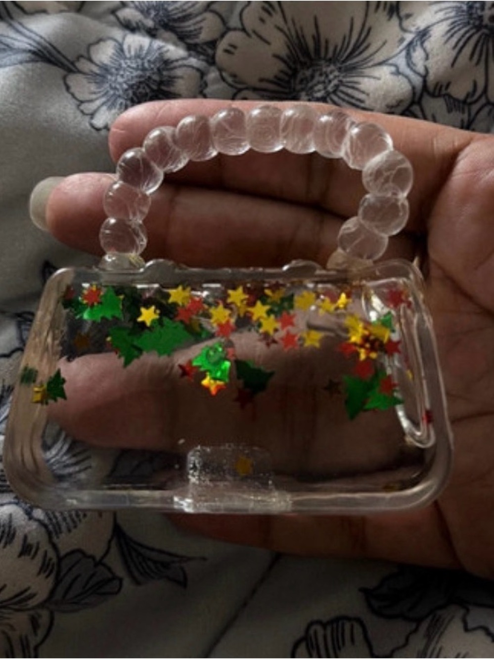 Clear Kids Glitter Star Mini Purse squishy- Clear